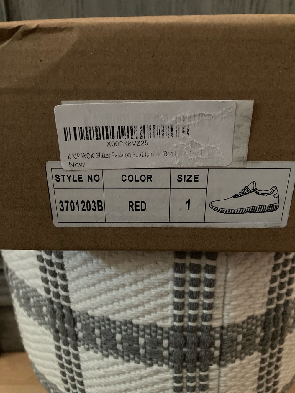 Sparkling Red Sequin Kids Sneaker with White Sole - Picture 2 of 7